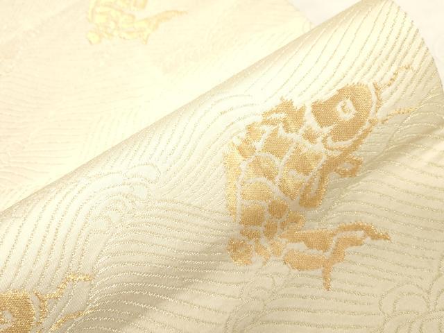 平和屋着物●全通柄袋帯　荒磯　金糸　開き仕立て　正絹　逸品　CABG2845dy