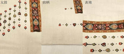 平和屋着物●中国三大刺繍　総相良刺繍　太鼓柄袋帯　紬地　幾何学花文　正絹　逸品　CABG2847dy
