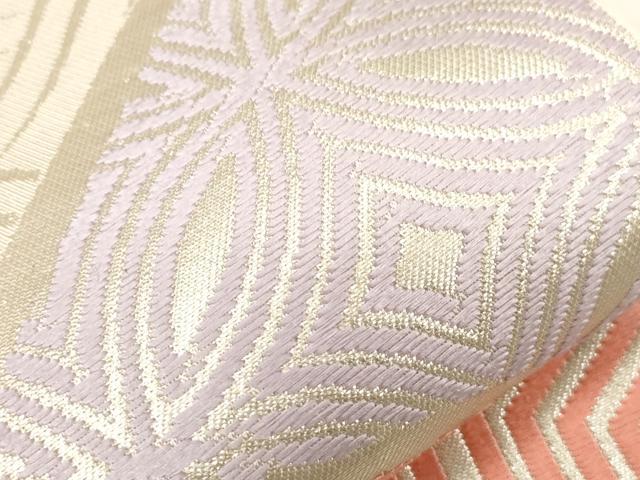 平和屋着物●西陣　川島織物　六通柄　本袋帯　遠山花文　銀糸　正絹　逸品　未使用　CABG2848dy