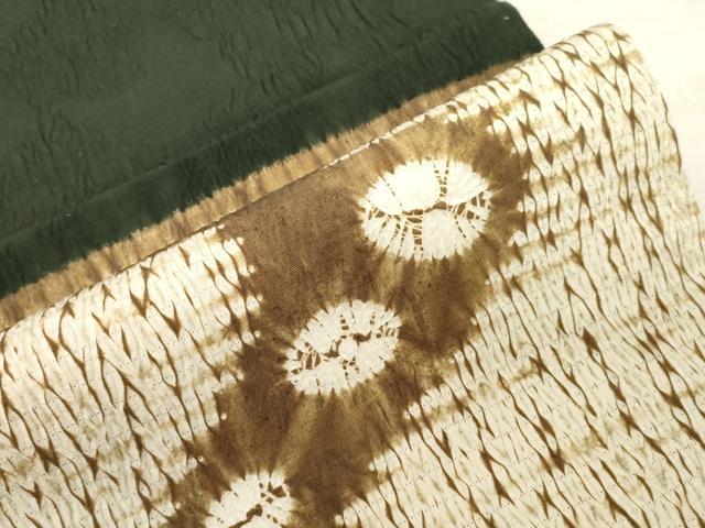 平和屋着物●太鼓柄袋帯　杢目絞　流水文　正絹　逸品　未使用　CABG2851dy