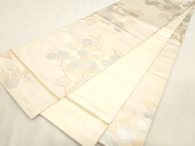 平和屋着物●織物一筋名門　織悦　全通柄　本袋帯　枝花文　金銀糸　正絹　逸品　CABG2856dy