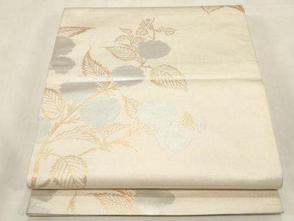 平和屋着物●織物一筋名門　織悦　全通柄　本袋帯　枝花文　金銀糸　正絹　逸品　CABG2856dy