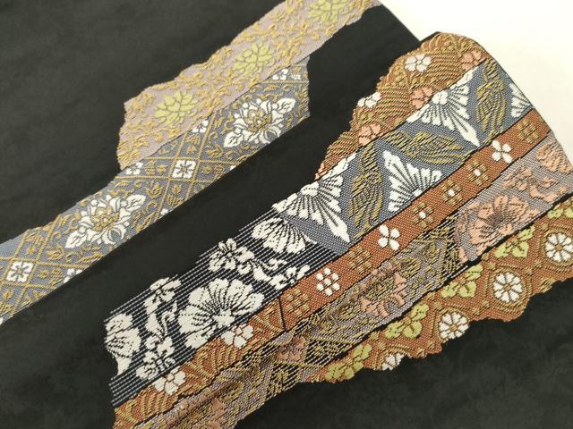 平和屋着物●六通柄袋帯　花鳥文　黒地　金糸　正絹　逸品　CABG2861dy