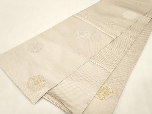 平和屋着物●六通柄袋帯　花丸文　金糸　正絹　逸品　未使用　CABG2862dy