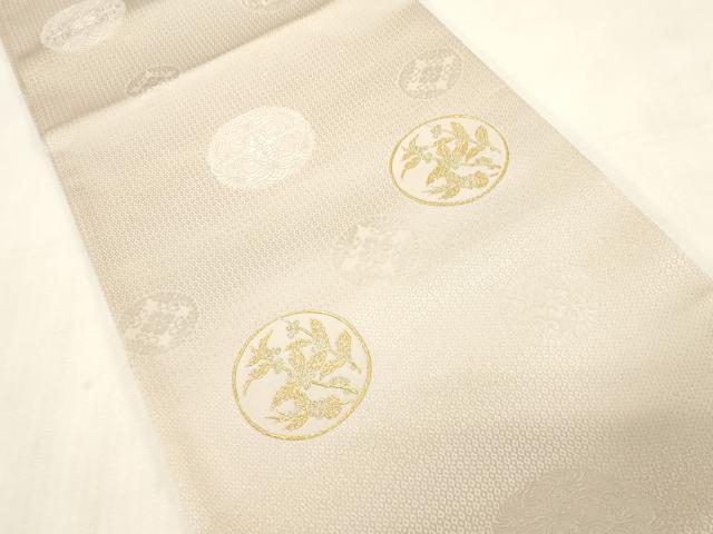 平和屋着物●六通柄袋帯　花丸文　金糸　正絹　逸品　未使用　CABG2862dy