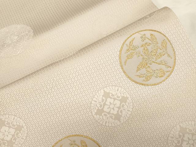 平和屋着物●六通柄袋帯　花丸文　金糸　正絹　逸品　未使用　CABG2862dy