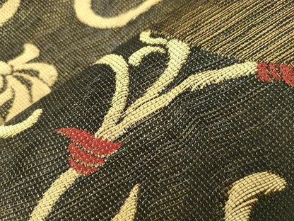 平和屋着物▽両面　六通柄袋帯　スリーシーズン　春夏秋　人物丸文　金糸　正絹　逸品　未使用　CABG2865dy