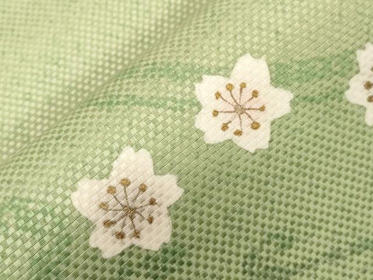 平和屋着物●中嶋まさひろ 蝋彩染作家　両面　太鼓柄袋帯　流水草花文　金彩　正絹　逸品　CABG2874dy