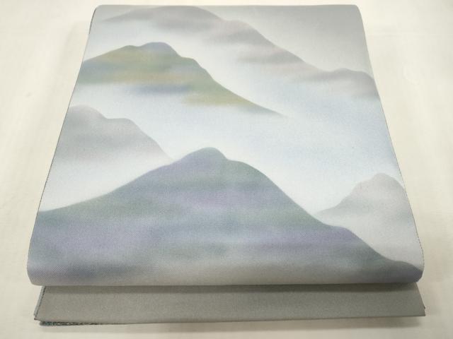 平和屋着物●両面　太鼓柄袋帯　遠山文　正絹　逸品　CABG2875dy