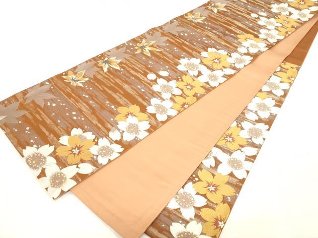 平和屋着物●二代目清次郎　六通柄袋帯　舞桜文　金糸　正絹　逸品　CABG2882dy