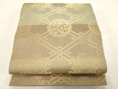 平和屋着物●両面　六通柄袋帯　室町源　唐織　双鶴文　金糸　正絹　逸品　CABG2883dy