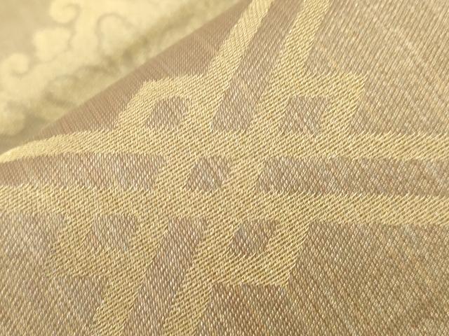 平和屋着物●両面　六通柄袋帯　室町源　唐織　双鶴文　金糸　正絹　逸品　CABG2883dy