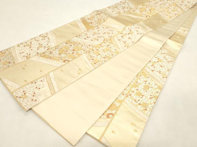 平和屋着物●西陣の名門　加納幸謹製　六通柄袋帯　花尽くし文　金糸　正絹　逸品　CABG2888dy