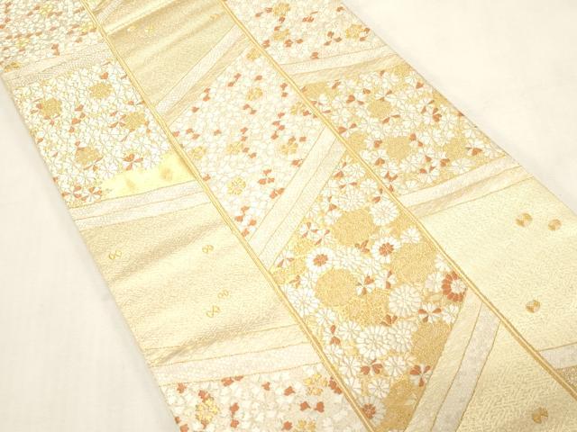 平和屋着物●西陣の名門　加納幸謹製　六通柄袋帯　花尽くし文　金糸　正絹　逸品　CABG2888dy