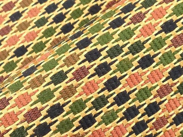 平和屋着物●本場筑前博多織　八寸名古屋帯　幾何学文　正絹　逸品　未使用　CABG2903dy