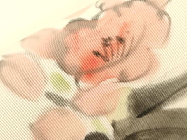 平和屋着物●本加賀友禅作家　成竹登茂男　塩瀬　九寸名古屋帯　手描き　草花文　正絹　逸品　CABG2916dy
