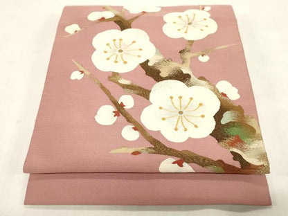平和屋着物●爪掻き本綴れ　八寸名古屋帯　枝梅文　金糸　正絹　逸品　CABG2918dy
