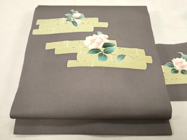 平和屋着物●塩瀬　九寸名古屋帯　友禅　筒花文　正絹　逸品　CABG2919dy