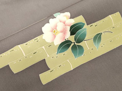 平和屋着物●塩瀬　九寸名古屋帯　友禅　筒花文　正絹　逸品　CABG2919dy