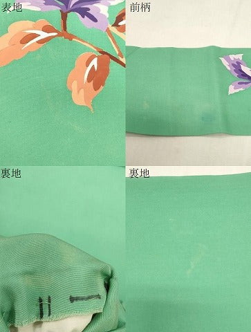 平和屋着物●塩瀬　九寸名古屋帯　草花文　正絹　逸品　CABG2920dy
