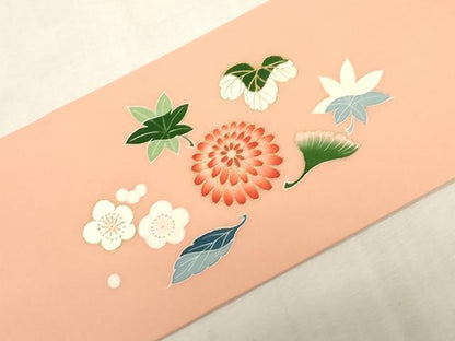 平和屋着物●塩瀬　九寸名古屋帯　花籠文　金彩　正絹　逸品　CABG2926dy