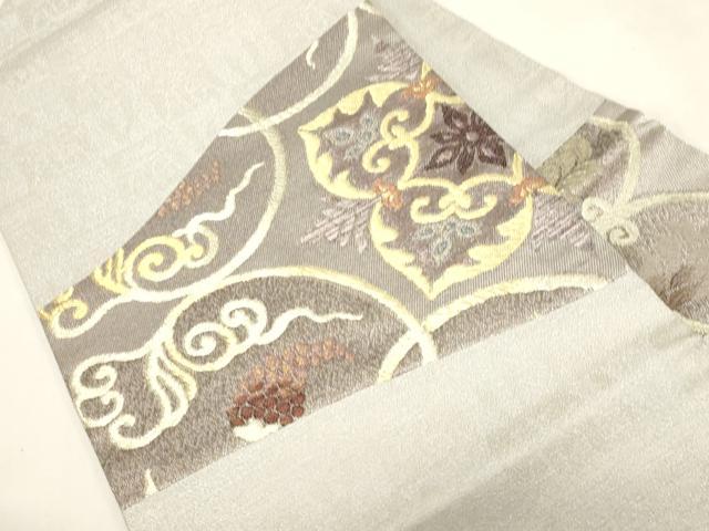 平和屋着物●創業280年　誉田屋源兵衛　九寸名古屋帯　切嵌　葡萄蔦の葉文　金銀糸　正絹　逸品　未使用　CABG2929dy