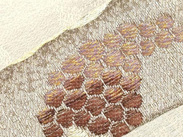平和屋着物●創業280年　誉田屋源兵衛　九寸名古屋帯　切嵌　葡萄蔦の葉文　金銀糸　正絹　逸品　未使用　CABG2929dy