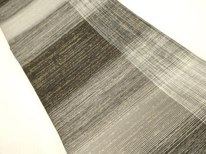 平和屋着物●両面　六通柄袋帯　短冊草木文　銀糸　正絹　逸品　未使用　CABG2932dy