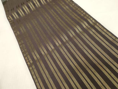 平和屋着物●両面　両方向　全通柄袋帯　斜線文　金銀糸　正絹　逸品　未使用　CABG2935dy