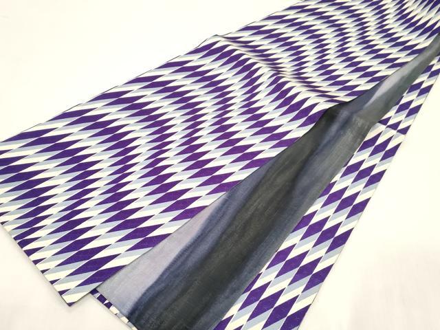 平和屋着物●両面　全通柄袋帯　幾何学文　正絹　逸品　未使用　CABG2937dy