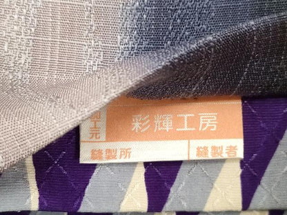 平和屋着物●両面　全通柄袋帯　幾何学文　正絹　逸品　未使用　CABG2937dy