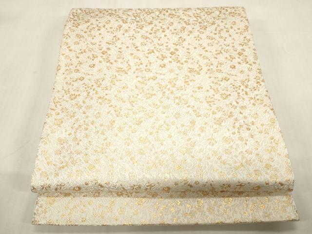 平和屋着物●西陣の名門　加納幸謹製　六通柄袋帯　草花文　金糸　正絹　逸品　CABG2939dy