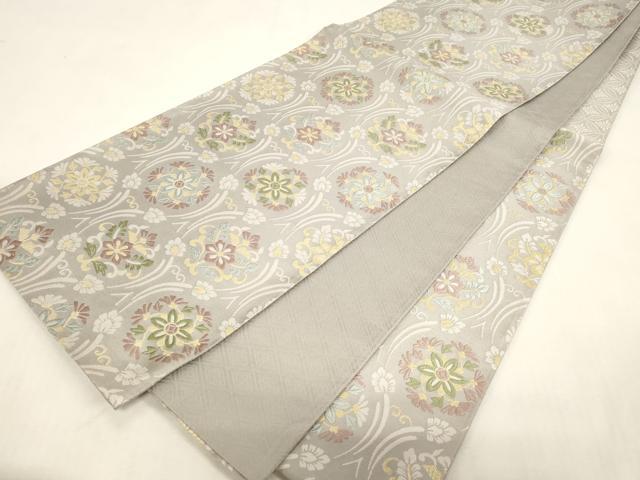 平和屋着物●六通柄袋帯　唐織　花丸文　金糸　正絹　逸品　CABG2941dy