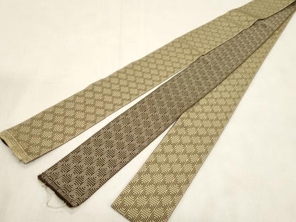 平和屋着物●男性　本場筑前博多織　両面　角帯　渦巻き文　正絹　逸品　CABG2950dy