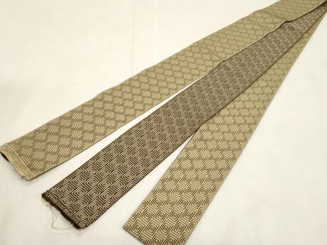 平和屋着物●男性　本場筑前博多織　両面　角帯　渦巻き文　正絹　逸品　CABG2950dy