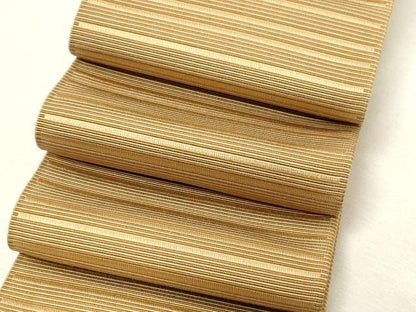 平和屋着物●男性　本場筑前博多織　角帯　横段文　正絹　逸品　未使用　CABG2954dy