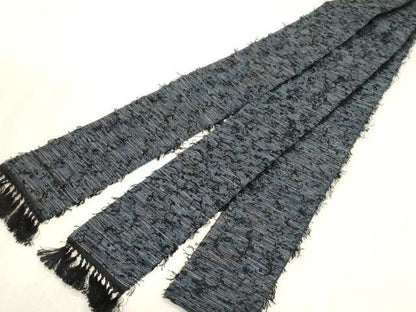 平和屋着物●男性　角帯　髭紬　霞文　正絹　逸品　未使用　CABG2959dy