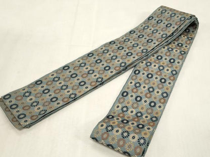 平和屋着物●男性　本場筑前博多織　角帯　刺繍　いちご錦　正絹　逸品　CABG2961dy
