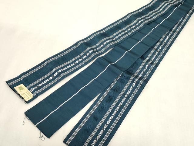平和屋着物●男性　本場筑前博多織　角帯　献上　証紙付き　正絹　逸品　未使用　CABG2965dy