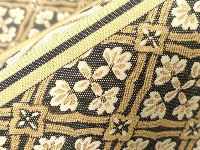 平和屋着物●六通柄袋帯　天井花文　金糸　正絹　逸品　CABG2974dy