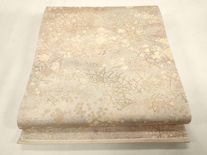 平和屋着物●洛風林　工芸帯地　六通柄袋帯　破れ色紙文　金糸　正絹　逸品　CABG2976dy