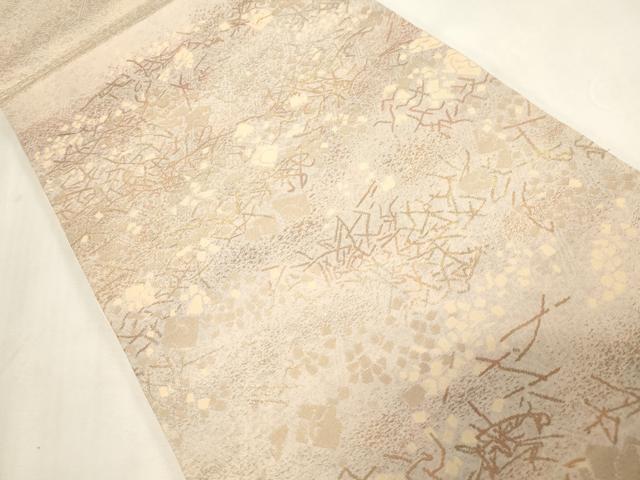 平和屋着物●洛風林　工芸帯地　六通柄袋帯　破れ色紙文　金糸　正絹　逸品　CABG2976dy