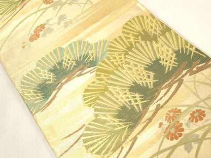 平和屋着物●西陣　川島織物　六通柄　本袋帯　松花文　金糸　三越扱い　正絹　逸品　CABG2977dy