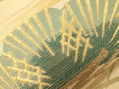 平和屋着物●西陣　川島織物　六通柄　本袋帯　松花文　金糸　三越扱い　正絹　逸品　CABG2977dy