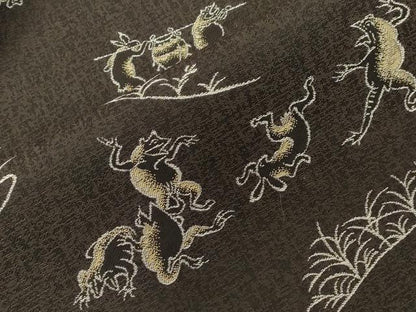 平和屋着物●九寸名古屋帯　鳥獣戯画　正絹　逸品　CABG2985dy