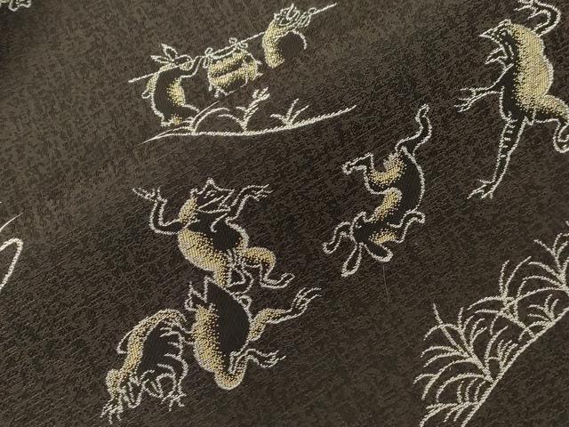 平和屋着物●九寸名古屋帯　鳥獣戯画　正絹　逸品　CABG2985dy
