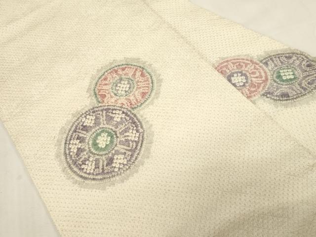 平和屋着物●名門　藤娘きぬたや・総絞り　九寸名古屋帯　片輪車文　正絹　逸品　CABG2987dy