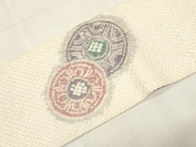 平和屋着物●名門　藤娘きぬたや・総絞り　九寸名古屋帯　片輪車文　正絹　逸品　CABG2987dy