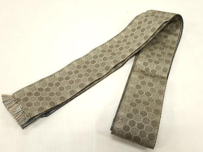 平和屋着物●男性　両面　角帯　亀甲文　正絹　逸品　未使用　CABG2992dy