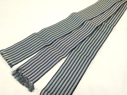 平和屋着物●男性　本場筑前博多織　角帯　縞　正絹　逸品　CABG2993dy